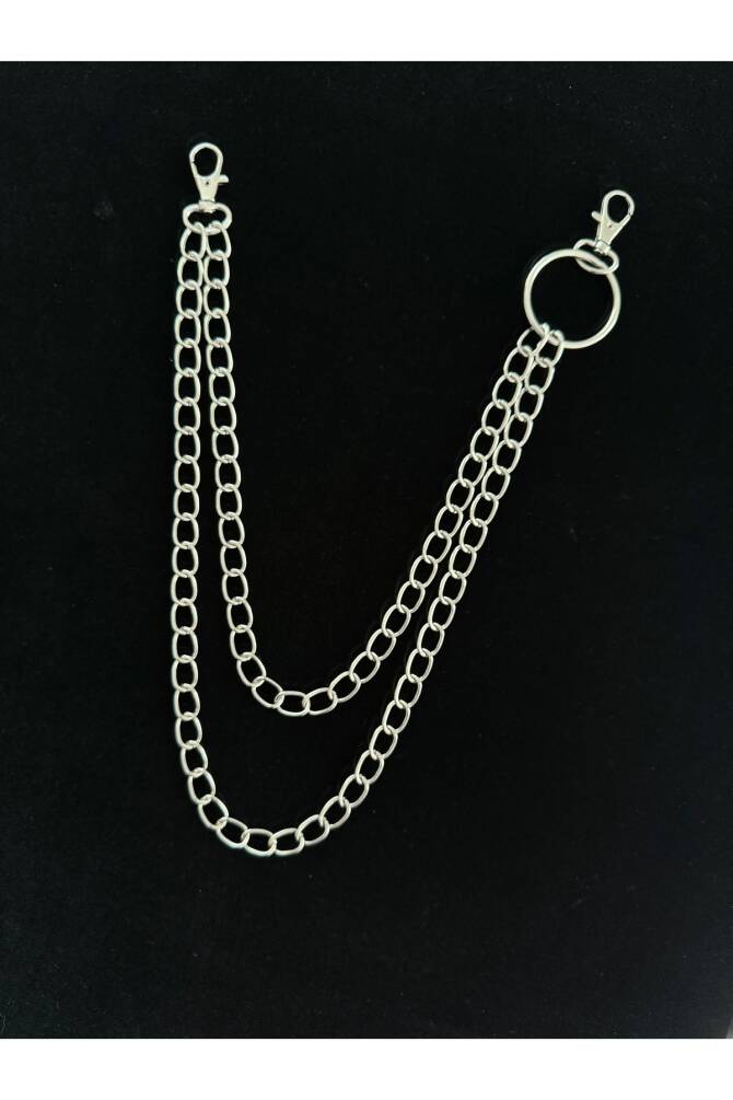 Gotik Punk Y2K Halkalı Çift Zincirli Pantolon Zinciri Pantolon Aksesuarı - 2