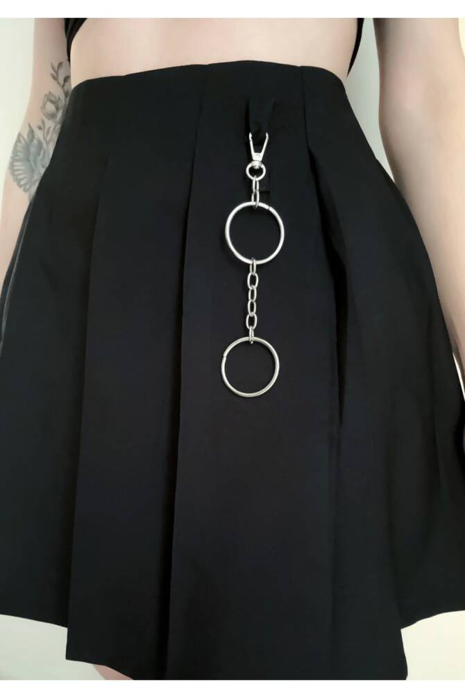 Gotik Punk Y2K Halkalı Metal Etek Pantolon Aksesuarı Pantolon Zinciri - 1