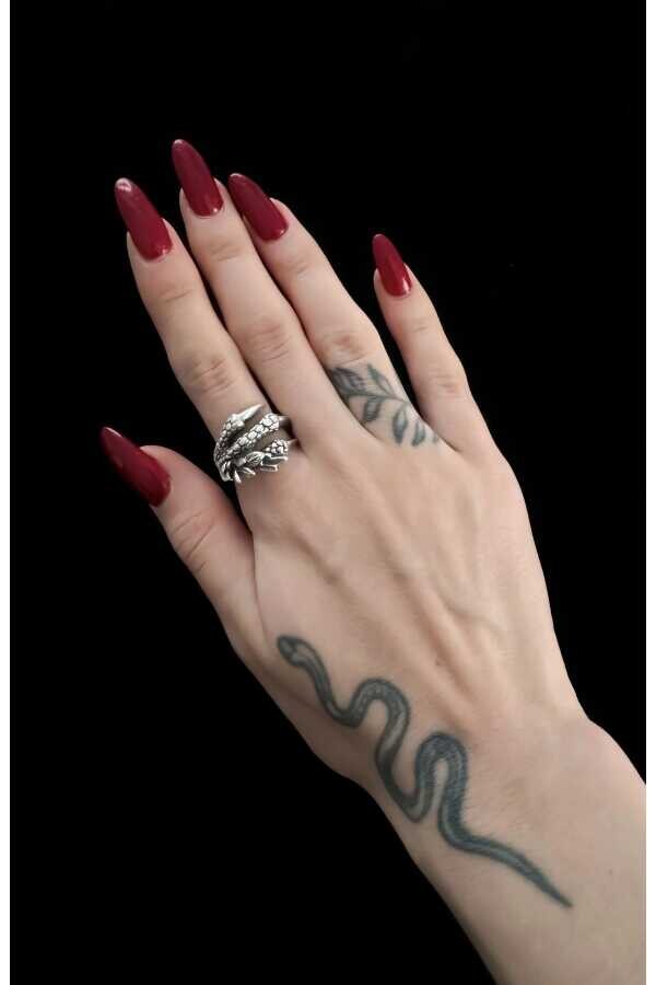 Gotik Punk Y2K Metal Kartal Eli Yüzük (UNISEX AYARLANABİLİR) - 2