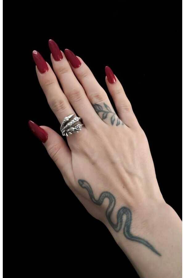 Gotik Punk Y2K Metal Kartal Eli Yüzük (UNISEX AYARLANABİLİR) - 2