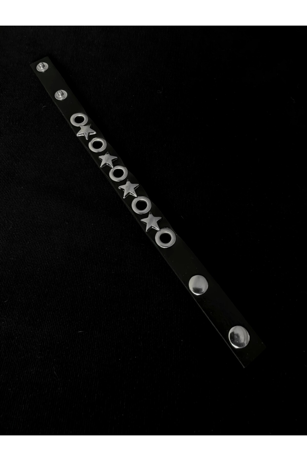 Gotik Punk Y2K Yıldızlı Kuş Gözlü Suni Deri Bileklik - 2