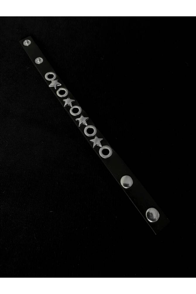 Gotik Punk Y2K Yıldızlı Kuş Gözlü Suni Deri Bileklik - 2