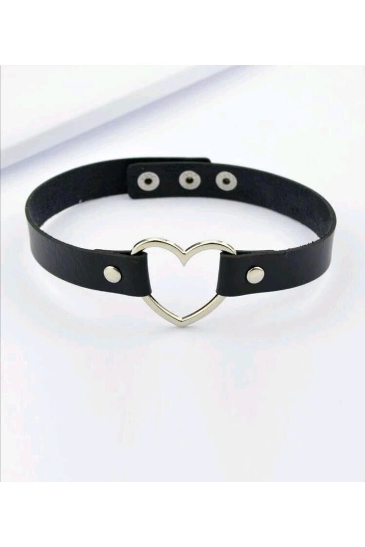 Lolita Harajuku Kalpli Suni Deri Choker Boyunluk - DarkellaStore