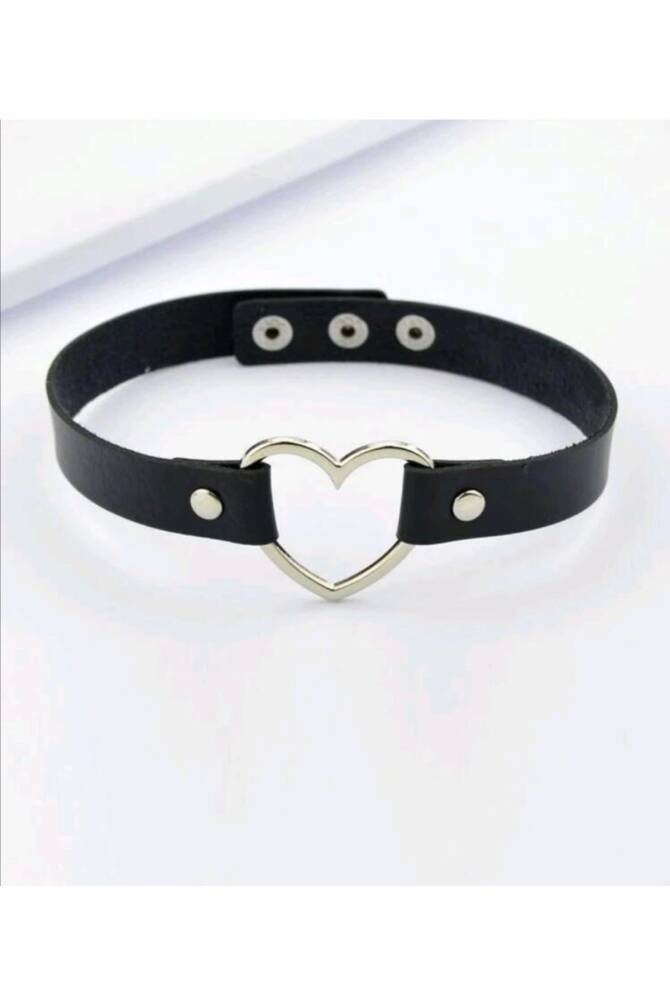 Lolita Harajuku Kalpli Suni Deri Choker Boyunluk - 1