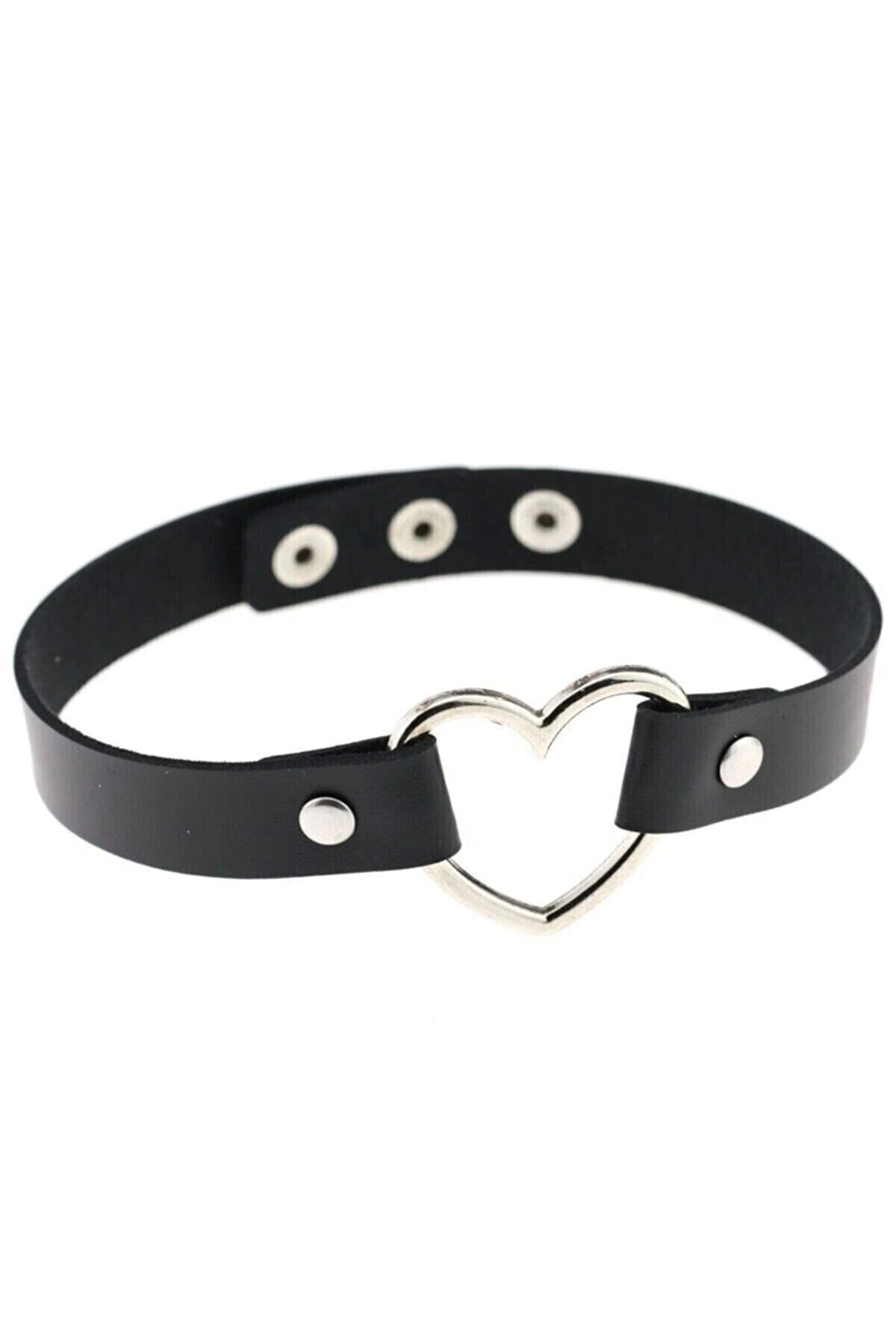 Lolita Harajuku Kalpli Suni Deri Choker Boyunluk - 3