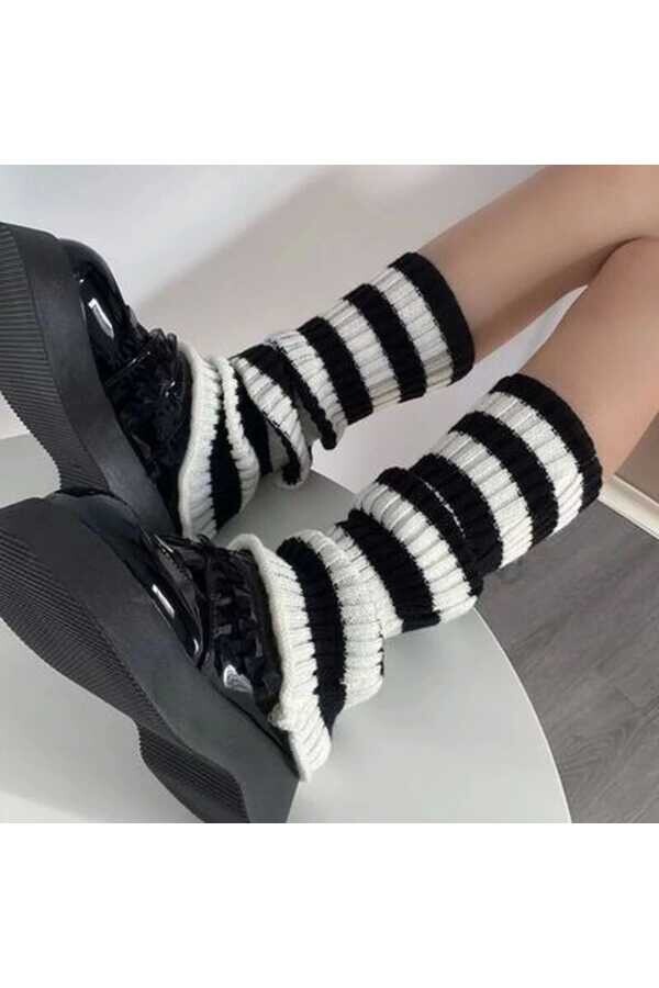 Lolita Harajuku Kışlık Kalın Bol Tozluk - 1