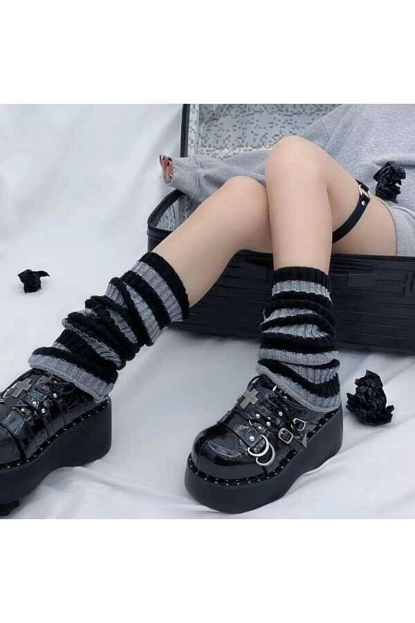 Lolita Harajuku Kışlık Kalın Bol Tozluk - 8
