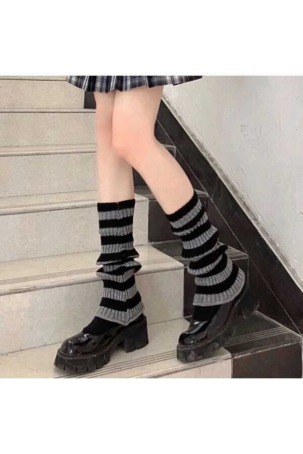 Lolita Harajuku Kışlık Kalın Bol Tozluk - 6