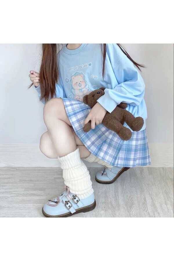 Lolita Harajuku Kışlık Kalın Bol Tozluk - 4