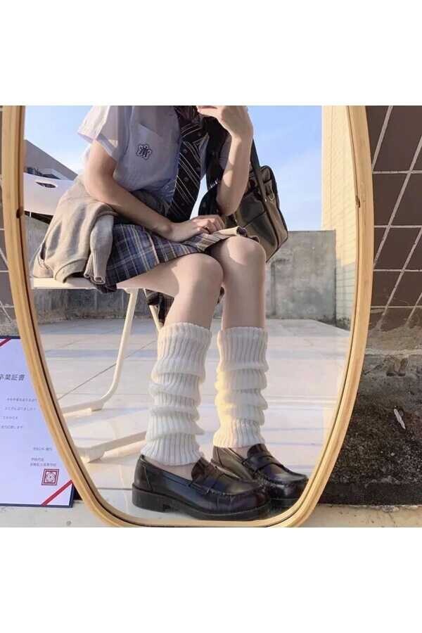 Lolita Harajuku Kışlık Kalın Bol Tozluk - 3