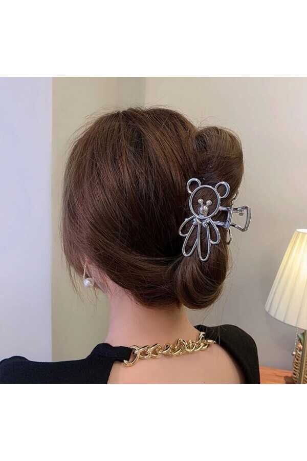 Lolita , Harajuku , Metal Ayıcık Mandal Toka , Bear Toka , Silver Toka - 1