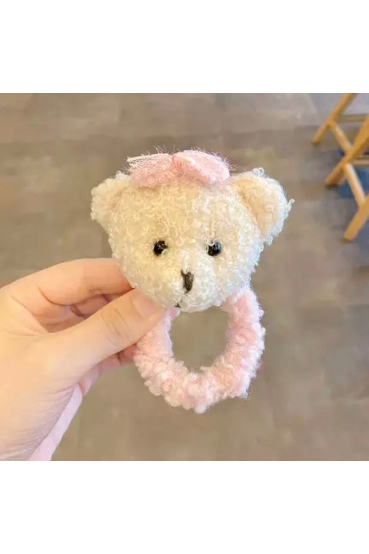 Lolita Pelüş Küçük Ayıcık Toka , Ayıcık Lastik Toka , Topuz Tokası , Çocuk Tokası - DarkellaStore