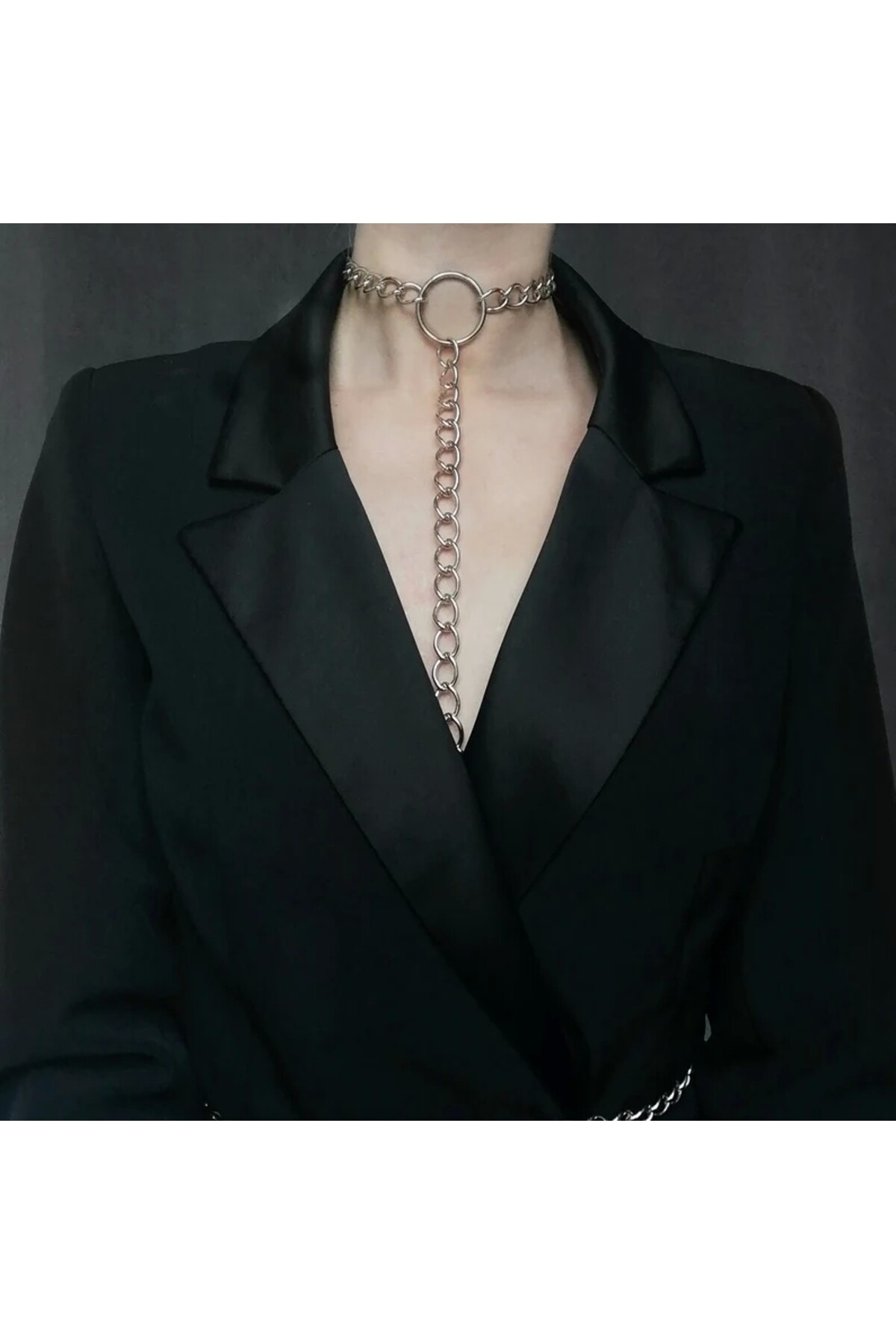 Sallantılı Zincir Boyunluk Choker - DarkellaStore