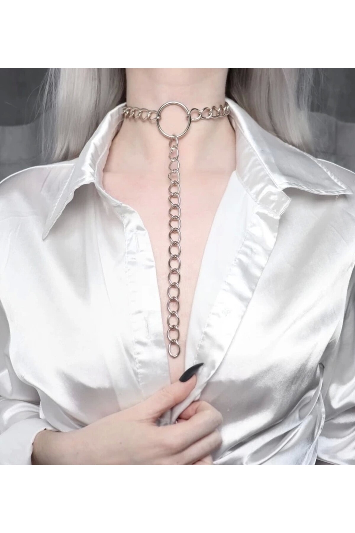 Sallantılı Zincir Boyunluk Choker - 2