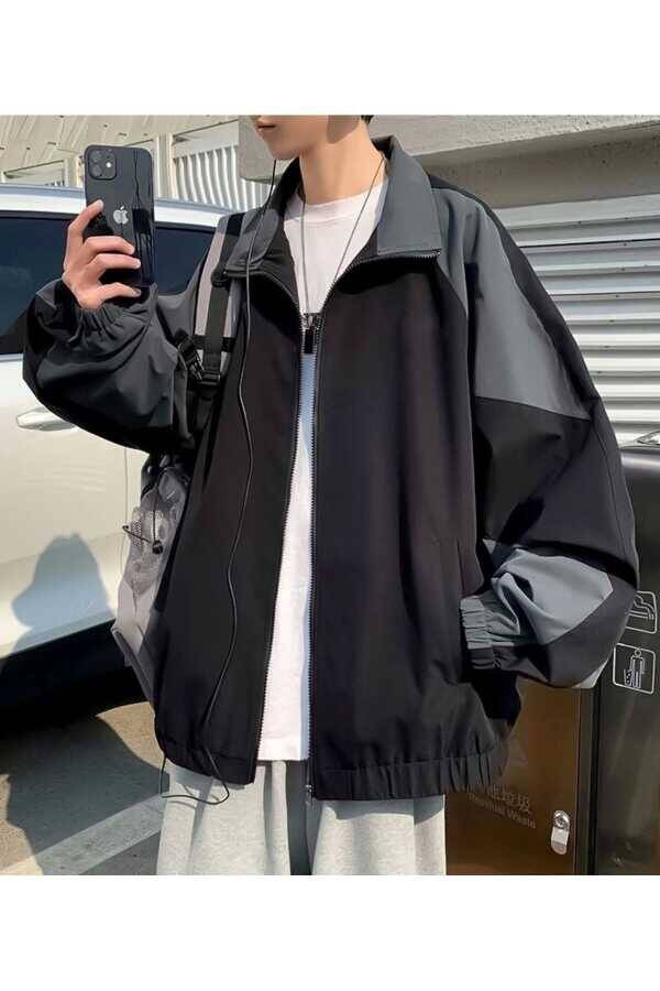 Vintage Retro Y2K Şeritli Oversize Paraşüt Ceket (unisex) - 5