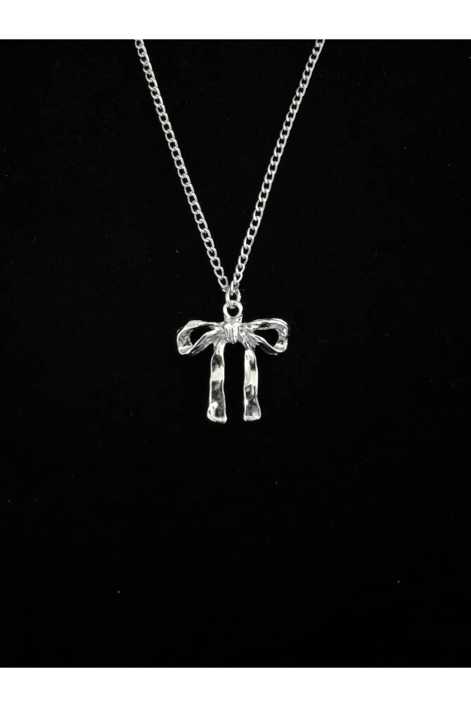 Y2K Coquette Metal Fiyonk Kolye - 2