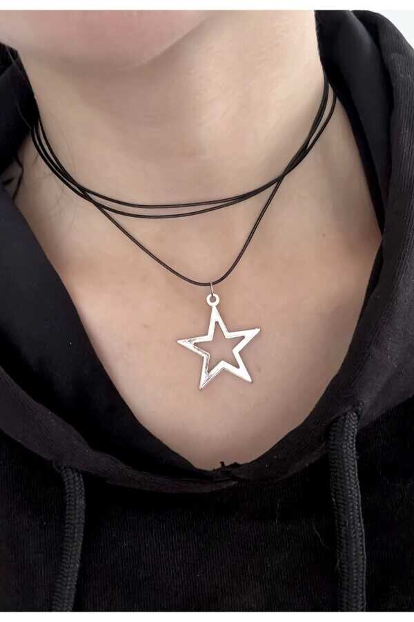 Y2K Dolamalı Yıldız Kolye Choker Boyunluk - 1