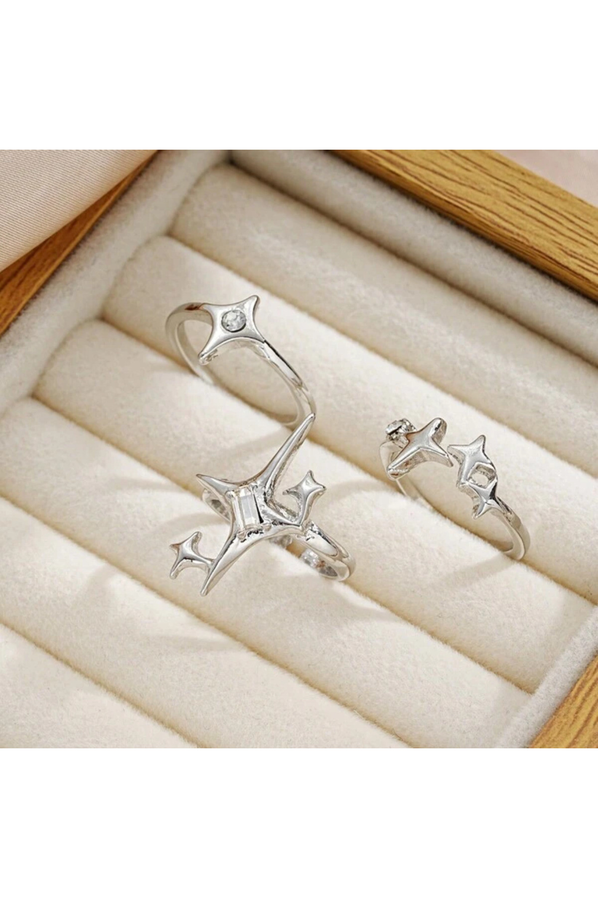 Y2K Harajuku Galaxy Star Yıldız 3lü Yüzük Seti - 3