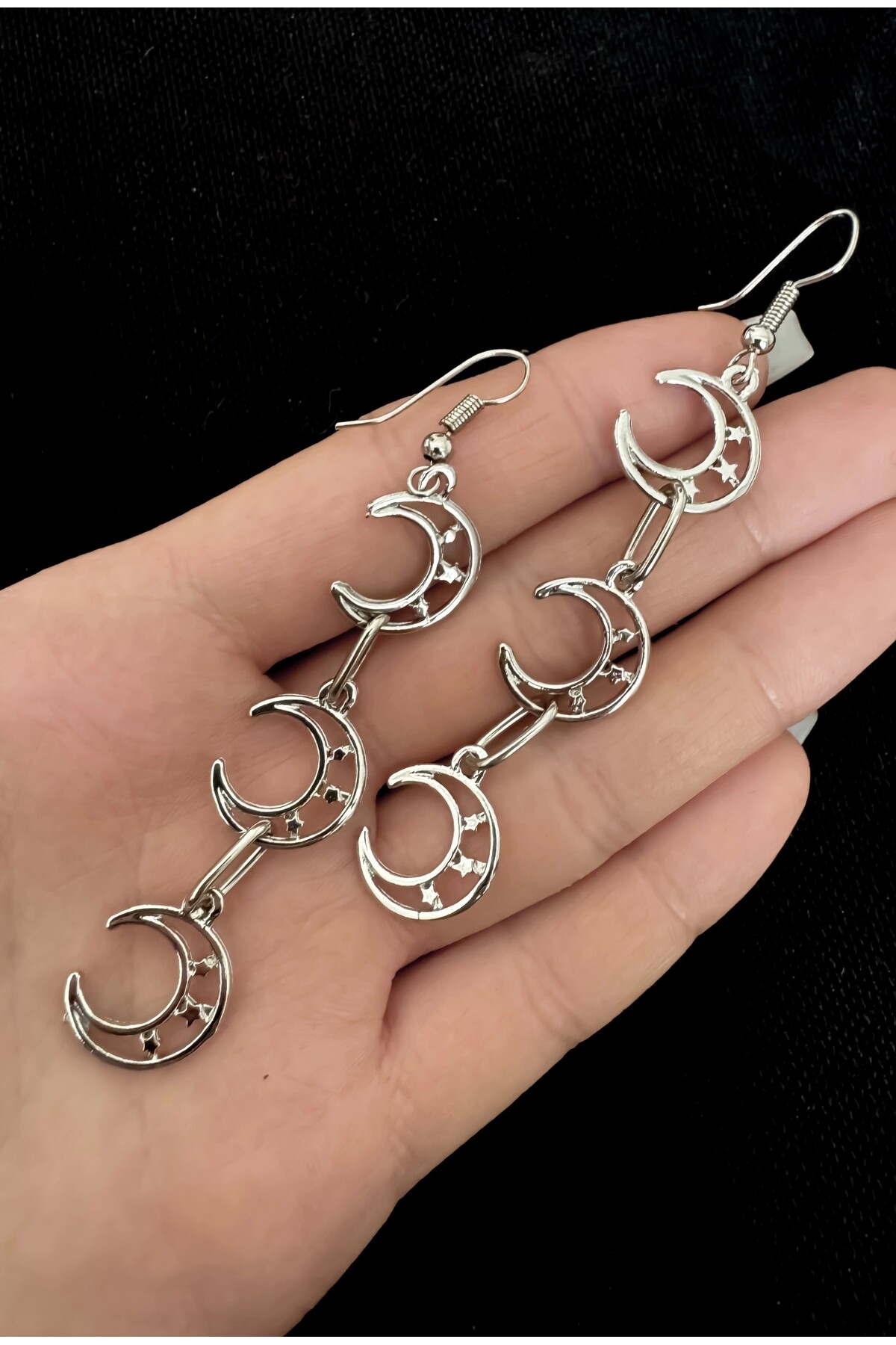 Y2K Harajuku Sallantılı Ay Küpe - DarkellaStore