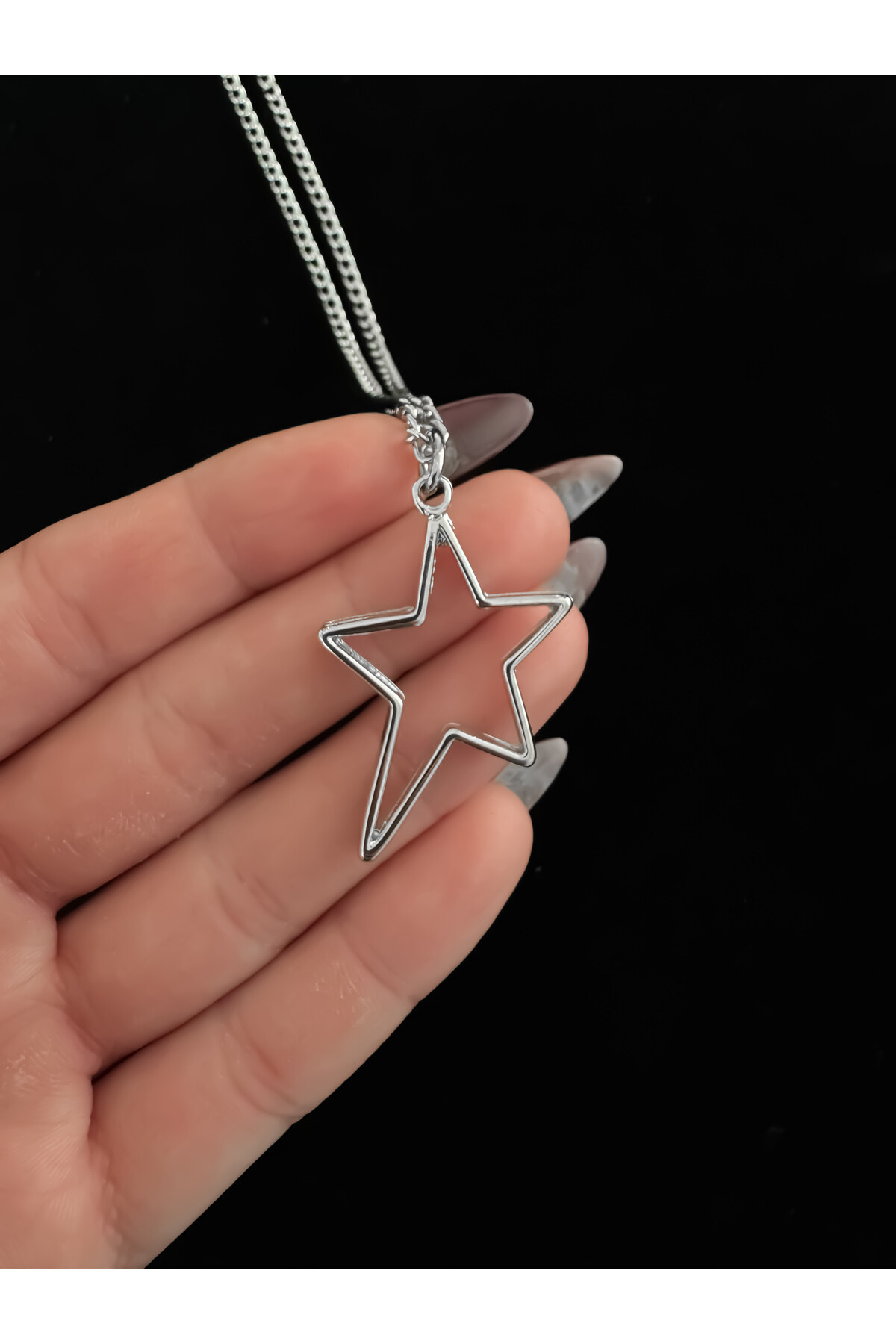 Y2K Nikel Yıldız Kolye - 2