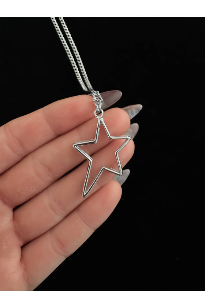 Y2K Nikel Yıldız Kolye - 2