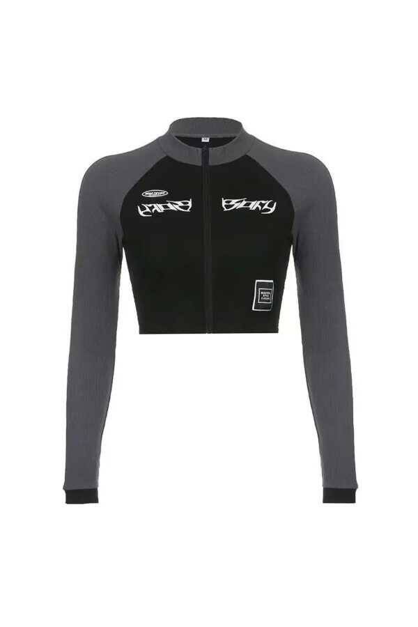 Y2K Retro Sport Fermuarlı Ceket - 1