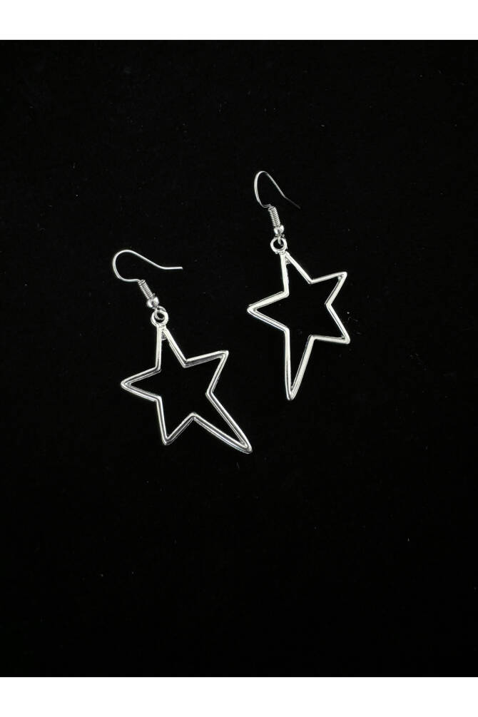 Y2K Sallantılı Nikel Yıldız Küpe - 2