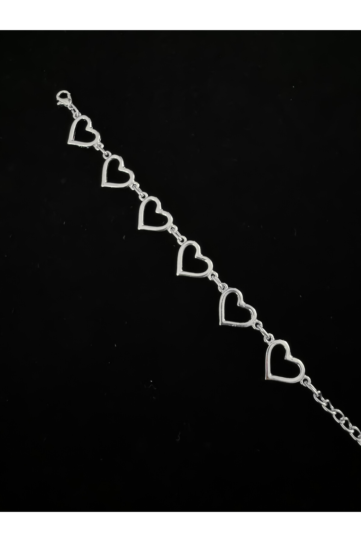 Y2K Sıralı Kalpli Nikel Bileklik - 3