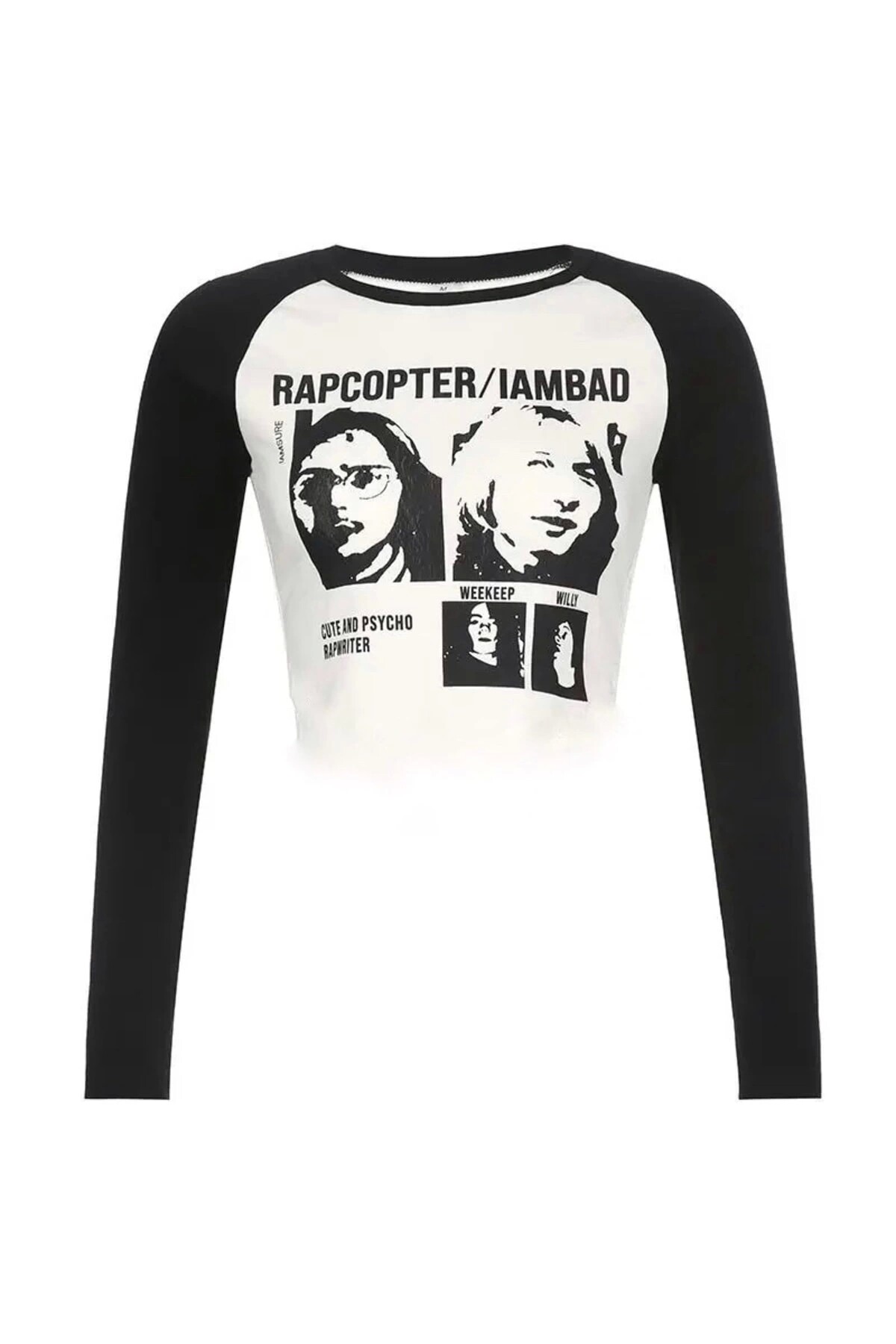 Y2k Streetwear Rapcopter Baskılı Uzun Kollu T-shirt - 26