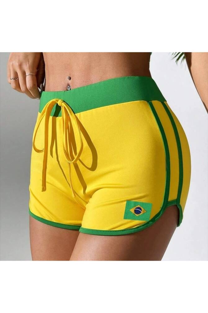 Y2K Vintage Brasil Şeritli Kısa Şort - 19