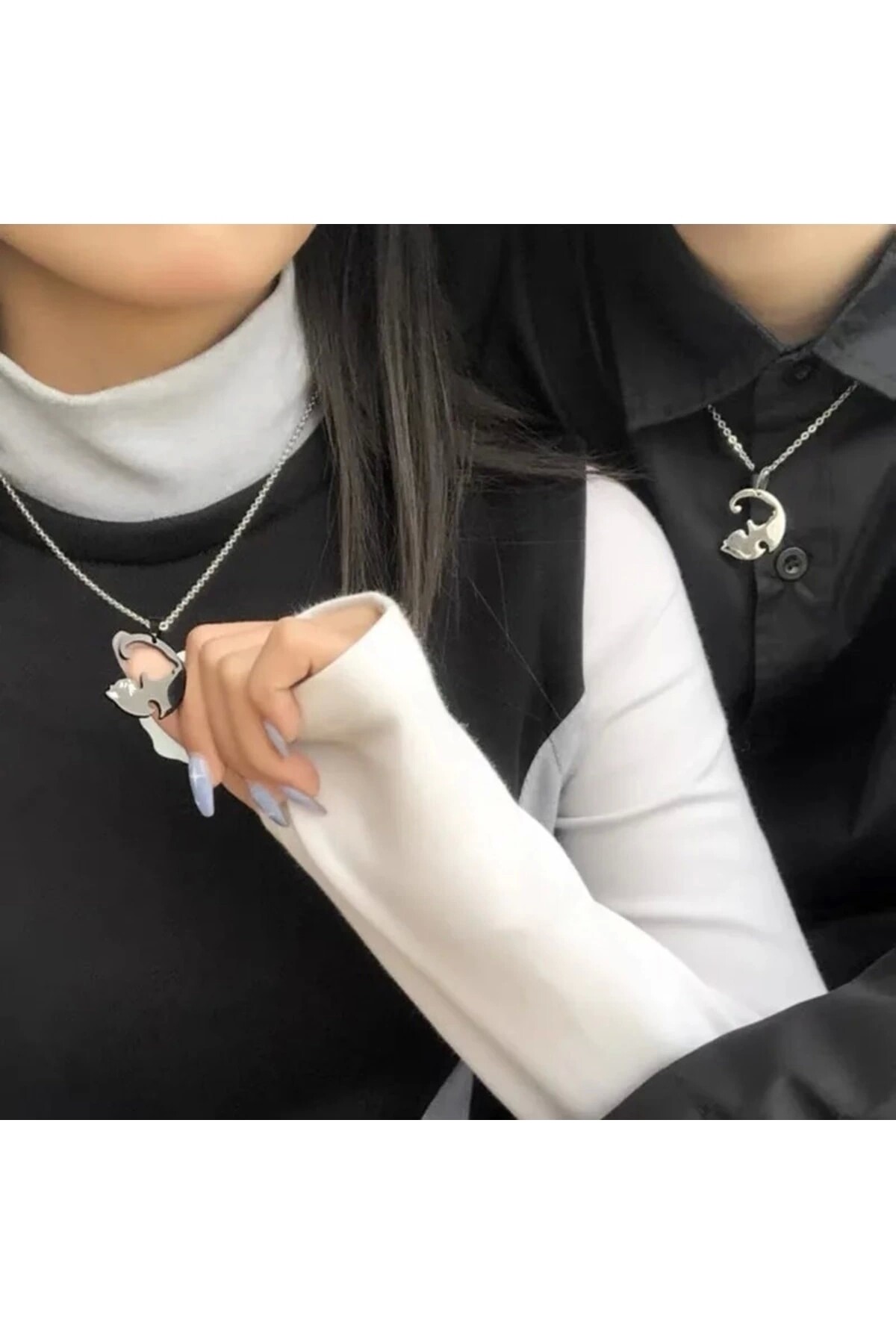 Yin Yang Kedi Çift Kolyesi Arkadaşlık Kolyesi Sevgili Kolyesi - 2