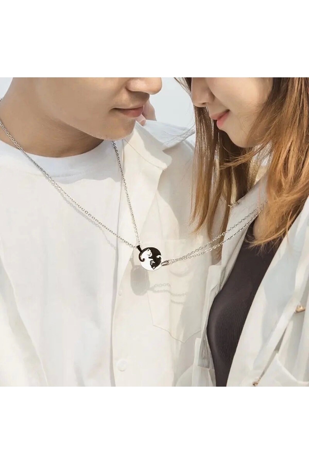 Yin Yang Kedi Çift Kolyesi Arkadaşlık Kolyesi Sevgili Kolyesi - 3