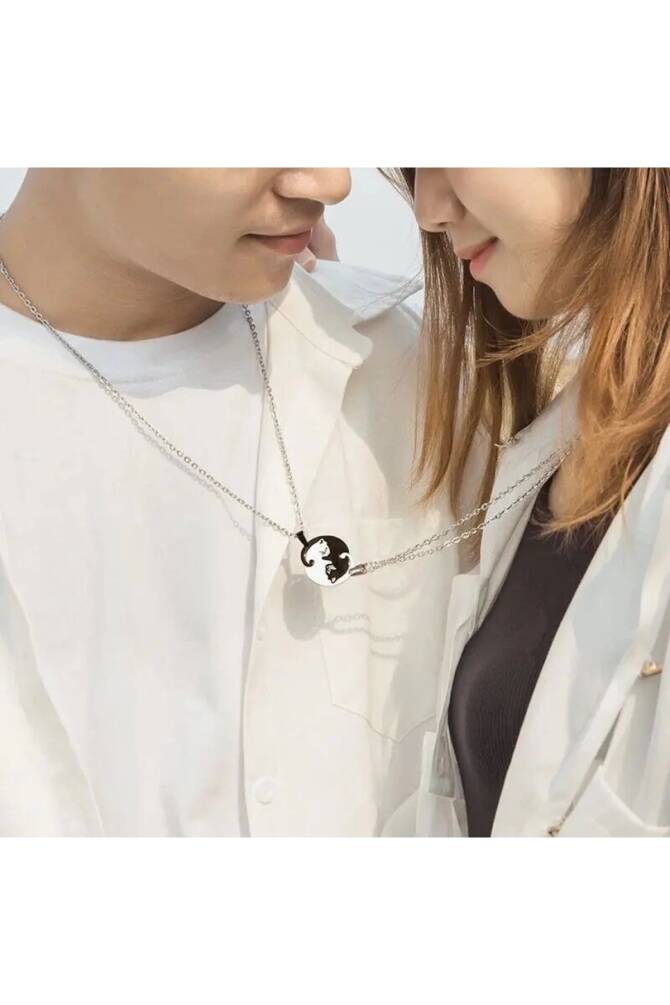 Yin Yang Kedi Çift Kolyesi Arkadaşlık Kolyesi Sevgili Kolyesi - 3