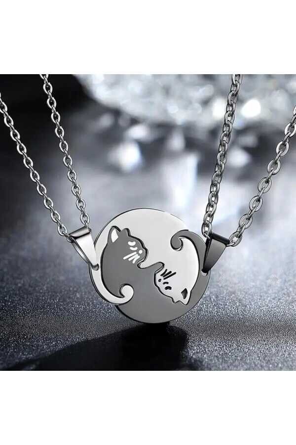Yin Yang Kedi Çift Kolyesi Arkadaşlık Kolyesi Sevgili Kolyesi - 1